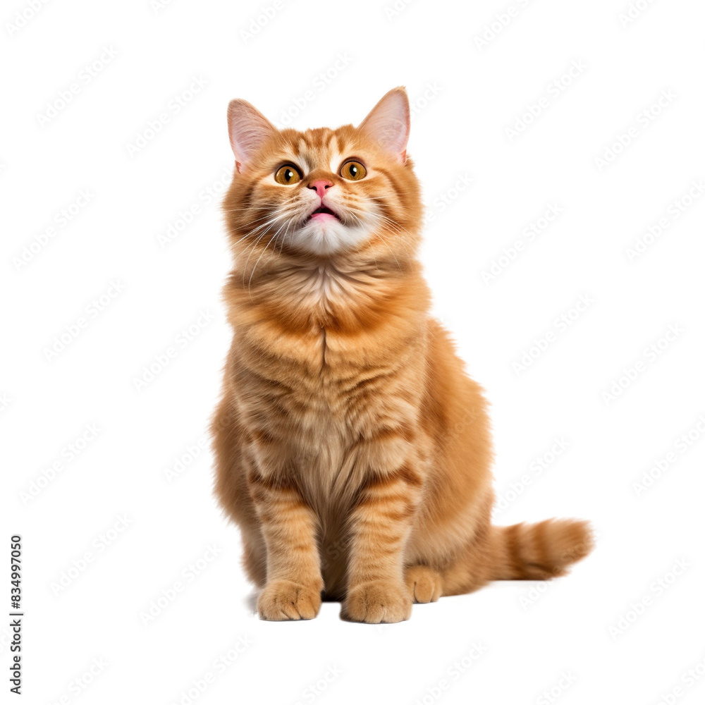 Obraz premium Happy cat isolated on transparent background