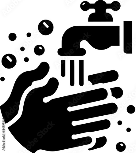 Hand Washing Under Faucet Icon
