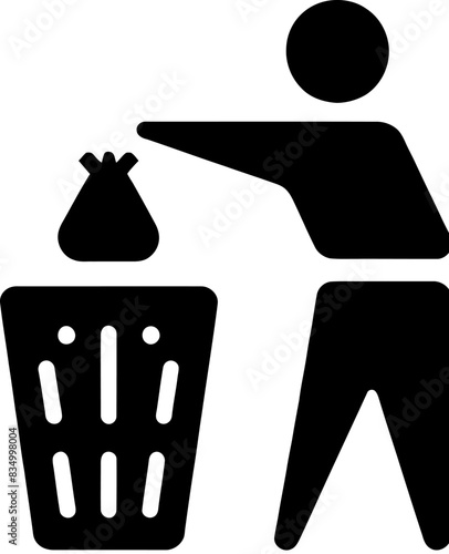 Person Disposing of Trash Icon