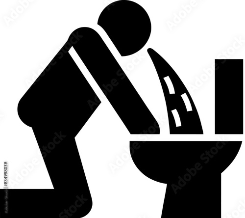 Person Vomiting into Toilet Icon