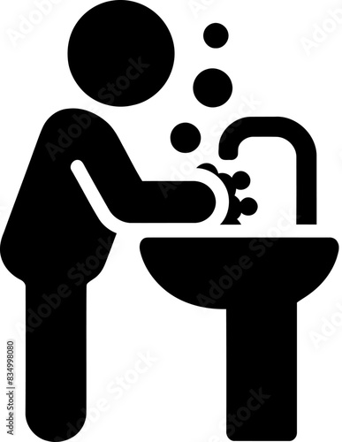 Person Washing Hands in Sink Icon