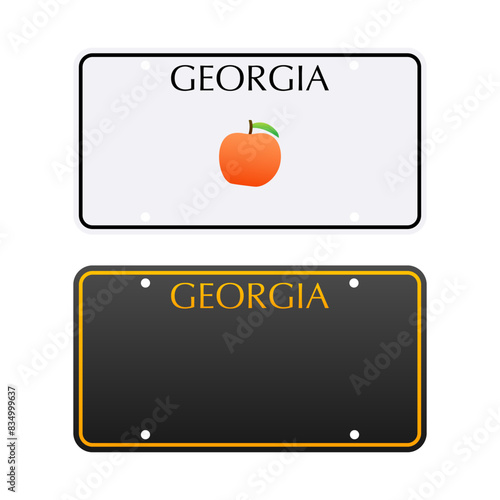 License plate of Georgia. Car number plate. Vector stock illustration