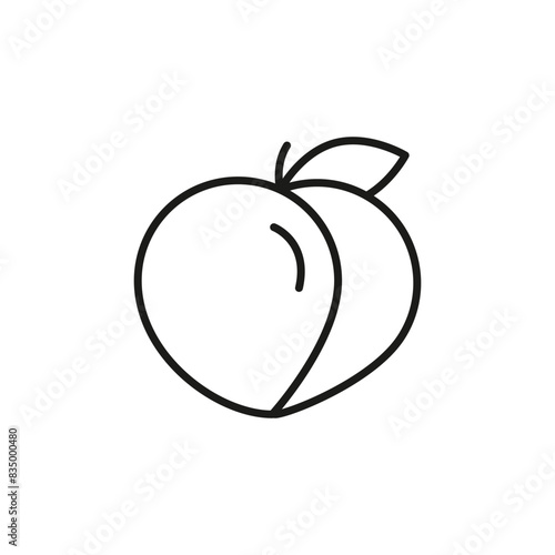 Peach icon. Simple peach icon for social media, app, and web design. Vector illustration.