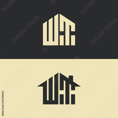 modern letter house and home logo design photo