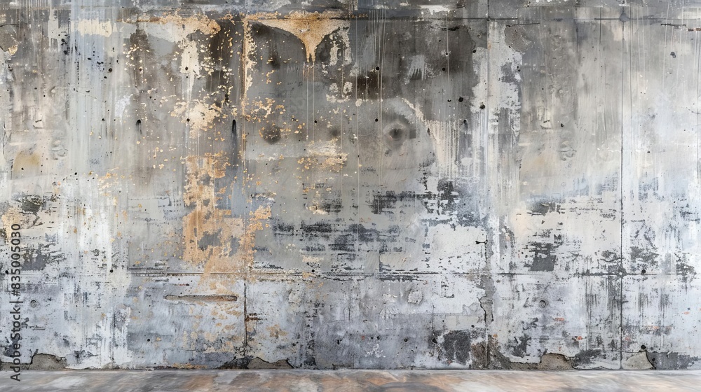 Obraz premium grungy cement wall with textured textile fabric overlay abstract industrial background