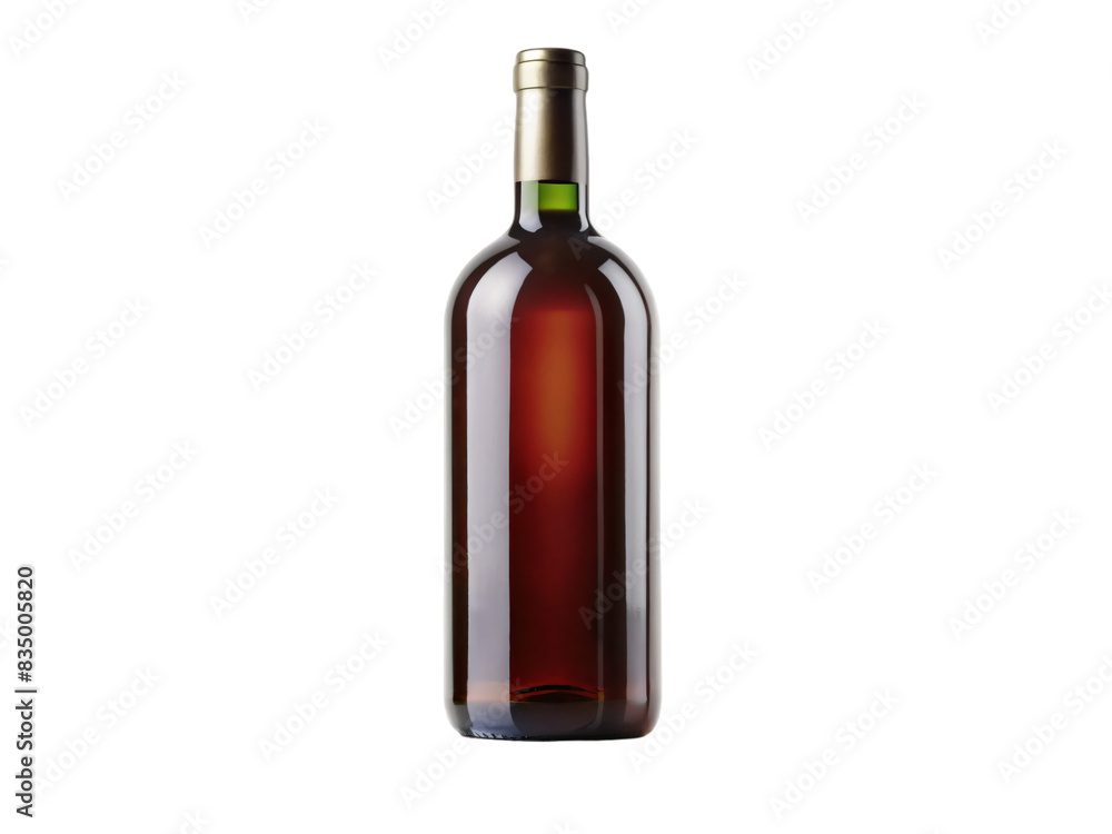 A red wine bottle stands alone on a white background A red wine bottle stands alone on a white background