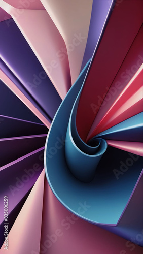 Fondo de curvas abstractas con textura y profundidad en color rosa, morado y azul photo