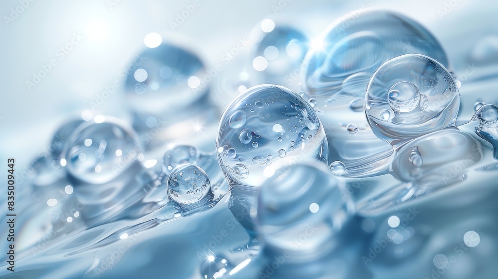 Abstract Macro Photography of Water Droplets Reflecting Light and Creating a Dreamy, Ethereal Atmosphere Abstract Macro Photography of Water Droplets Reflecting Light and Creating a Dreamy, Ethereal Atmosphere