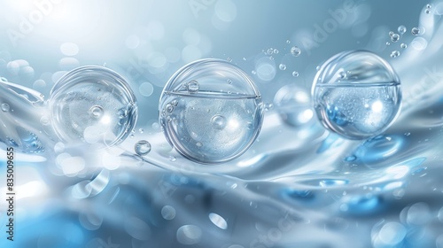 Wallpaper Mural Abstract Blue Water Droplets Floating in a Rippling Liquid Surface with Defocused Bokeh Lights in the Background Torontodigital.ca