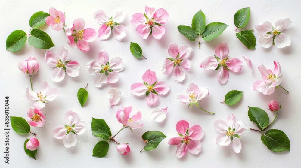 Fototapeta premium beautiful flowers on a white background