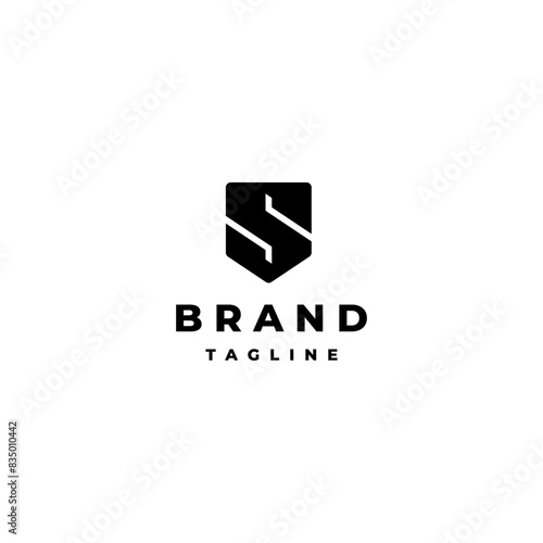 Simple Letter S Shield Icon Logo Design. Initial Letter S Shaped Shield Logo Design.