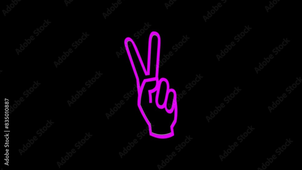 3D Gesture, hand, peace line icon. 3D Gesture, hand, peace line icon.