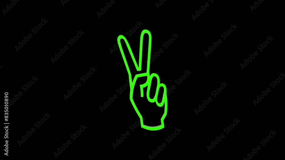 3D Gesture, hand, peace line icon. 3D Gesture, hand, peace line icon.