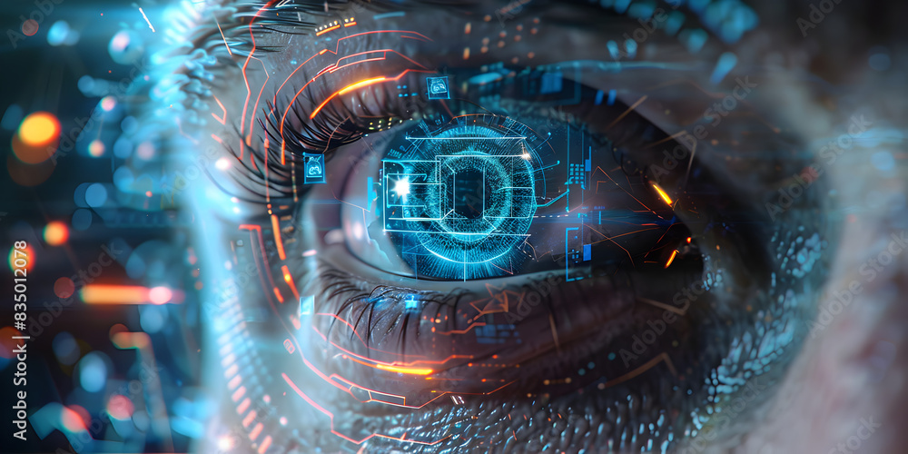 Futuristic digital eye data network and cyber security technology ...