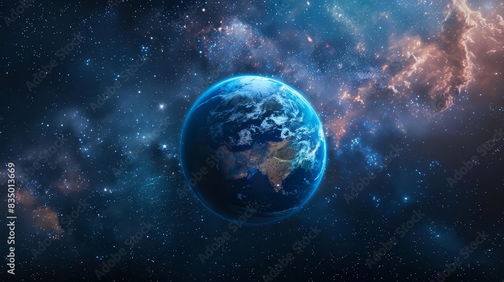 planet earth with starry backgrounds space exploration astronomy cosmos galaxy universe concept digital art illustration planet earth with starry backgrounds space exploration astronomy cosmos galaxy universe concept digital art illustration