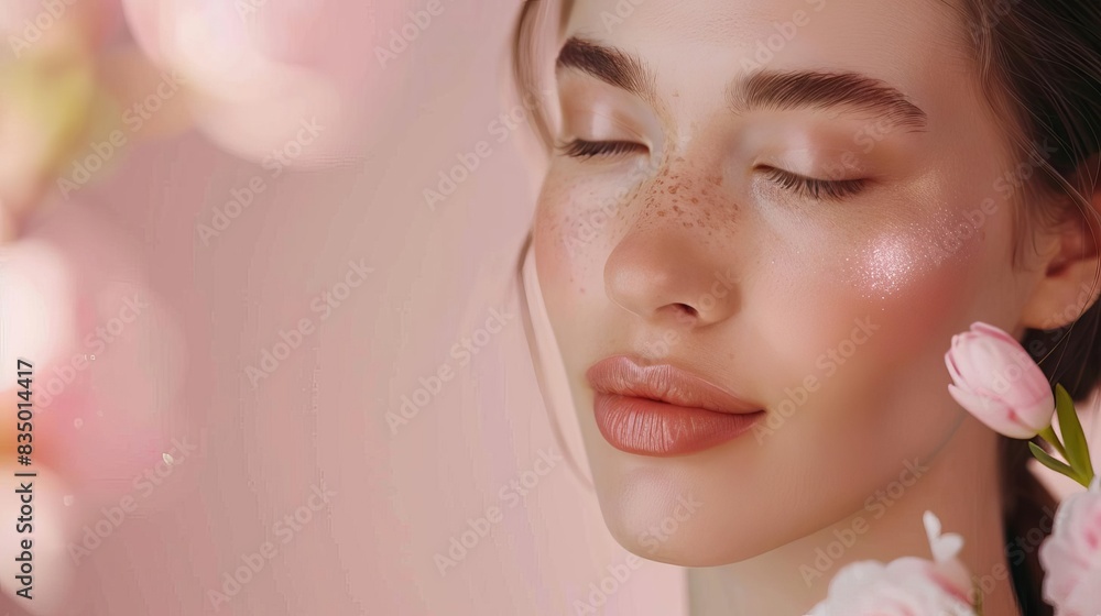 radiant woman with flawless skin natural beauty and wellness concept cosmetics advertisement radiant woman with flawless skin natural beauty and wellness concept cosmetics advertisement