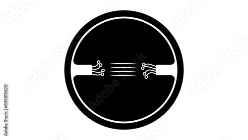 fiber optic cable, black isolated silhouette