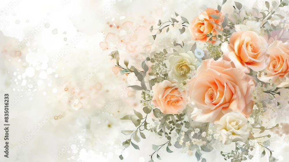 romantic wedding flower arrangement delicate ai generated floral illustration romantic wedding flower arrangement delicate ai generated floral illustration