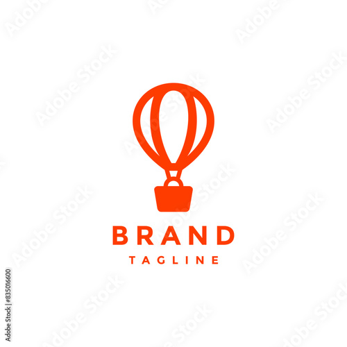 Simple Air Shopping Bag Logo Design. Shopping Bag With Air Balloons Logo Design.