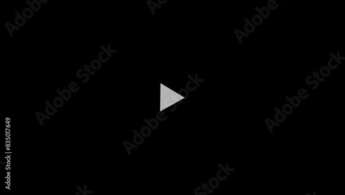 Motion graphic video play and pause with black background. Perfect for clip video elements.