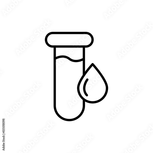 Blood sample outline icons, minimalist vector illustration ,simple transparent graphic element .Isolated on white background
