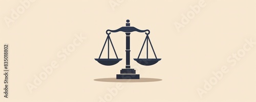 Illustration of a scale of justice with balanced scales.