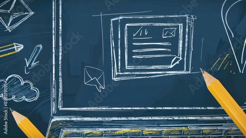 Sketch in chalk of closing browser tab displaying header warning of high risk