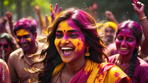 Celebrate the vibrant festival of Holi with joy and happiness  Happy Holi is a traditional Hindu festival that marks the arrival of spring and is celebrated with a splash of colors. Generative AI