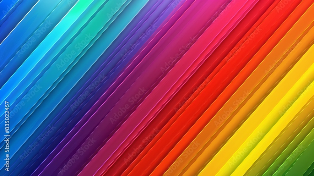 Diagonal stripes in vibrant rainbow colors forming a dynamic and modern abstract pattern.