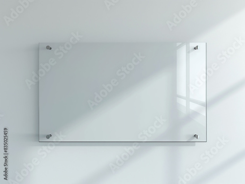 a blank glass sign on the wall