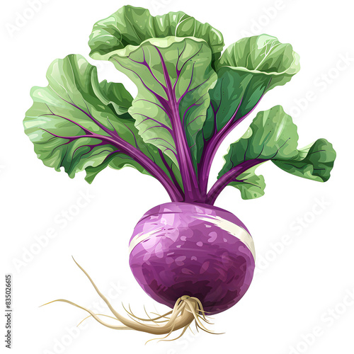 Vector illustration of a turnip on a white background. Suitable for crafting and digital design projects.[A-0001]