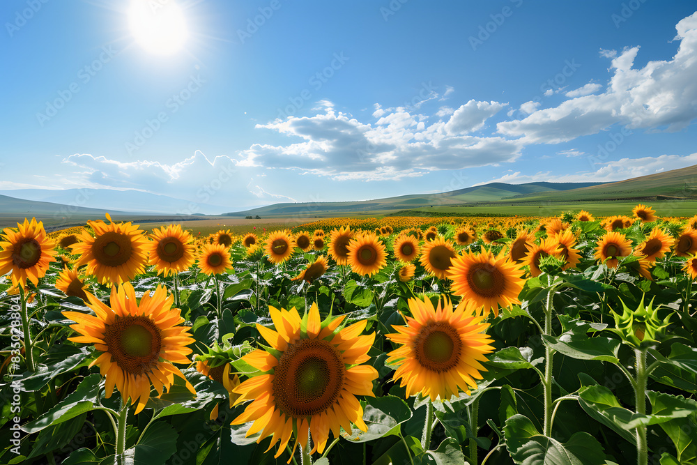 Obraz premium Sunflower field in the summer