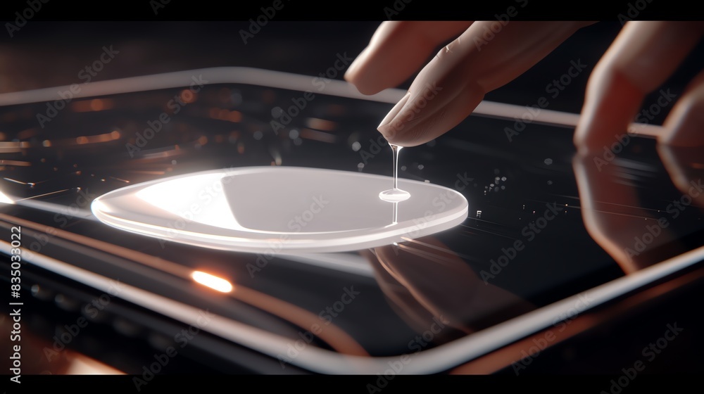 Obraz premium A 3D render of an alcohol prep pad being used to clean a surface