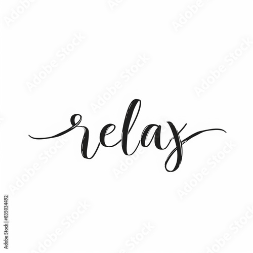 Wallpaper or poster with text "Relax".Minimal creative emotional concept.Flat lay