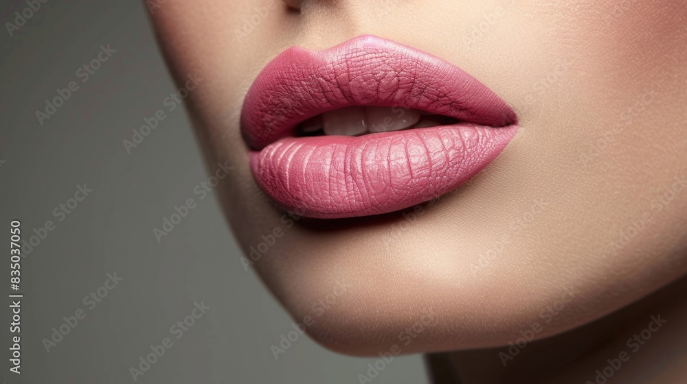 Closeup of young female face with natural makeup. Closeup of young female face with natural makeup.