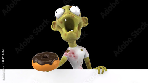 Fun 3D cartoon zombie illustration photo