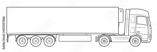 Modern cooling semi trailer truck - vector illustration.