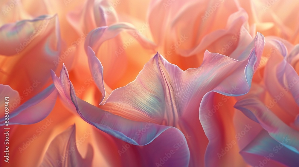 Obraz premium Transparent Tulip Petals: Extreme macro unveils the delicate transparency of dry tulip petals.