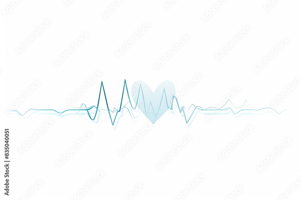 A simple line representing a heartbeat in light blue, set against a clean white background A simple line representing a heartbeat in light blue, set against a clean white background