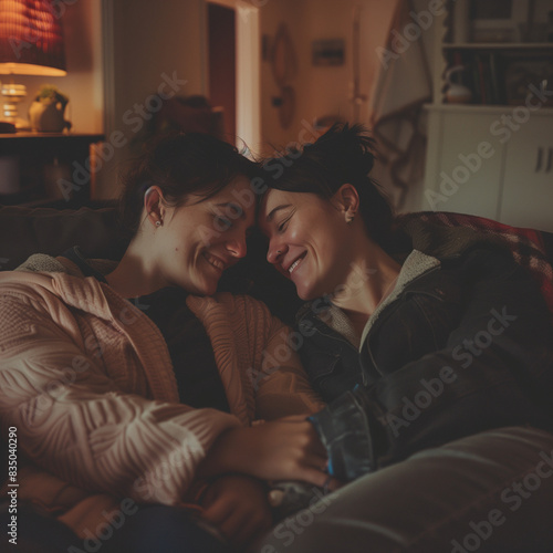 lgbtq couple celebrating their bond in the intimate setting of their living room