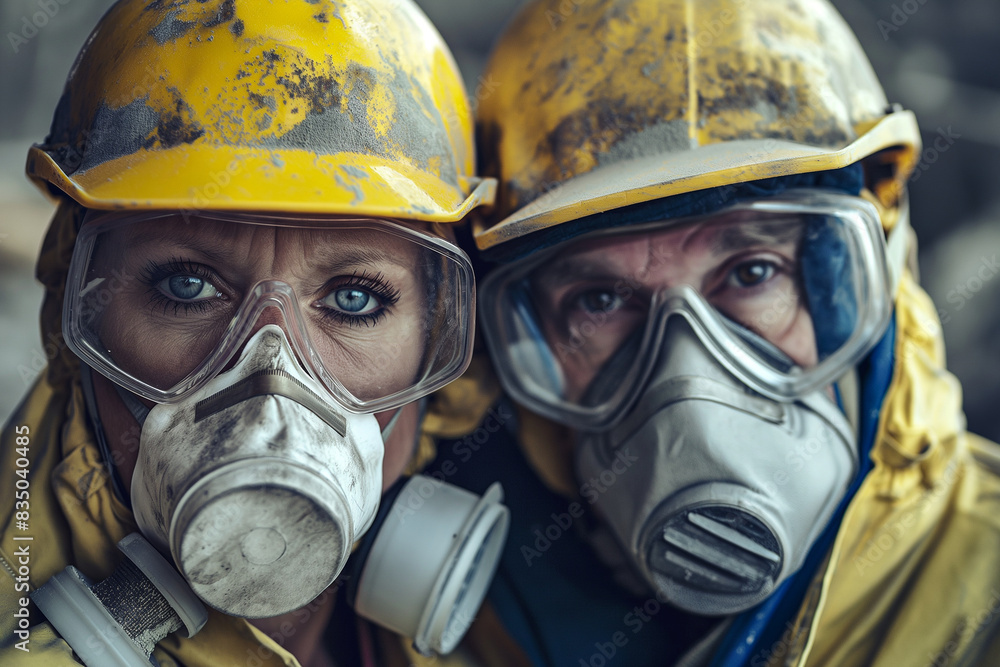 A woman in a yellow helmet. Nuclear worker female A woman in a yellow helmet. Nuclear worker female