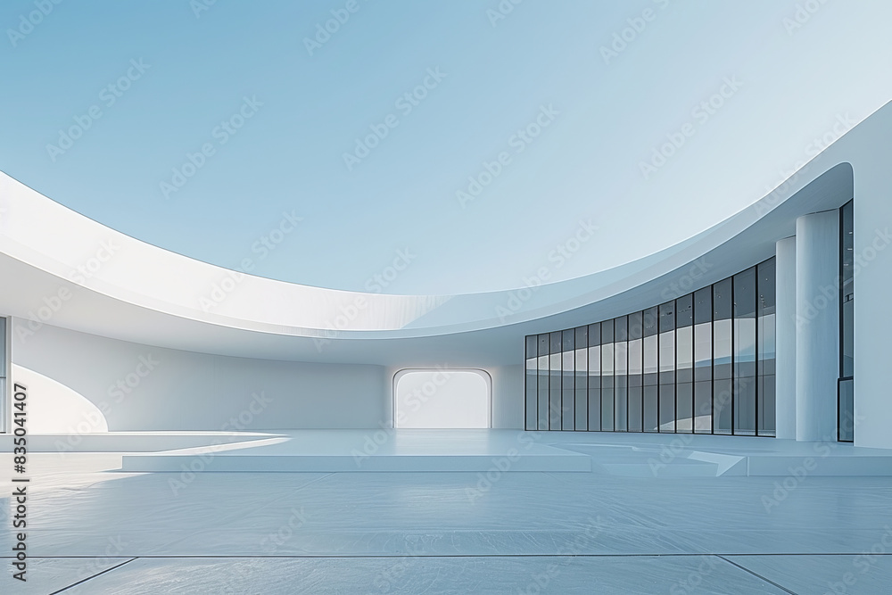 Obraz premium Concrete outdoor square building,Empty architectural background. 