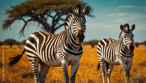 Zebra in Botswana National Park nature