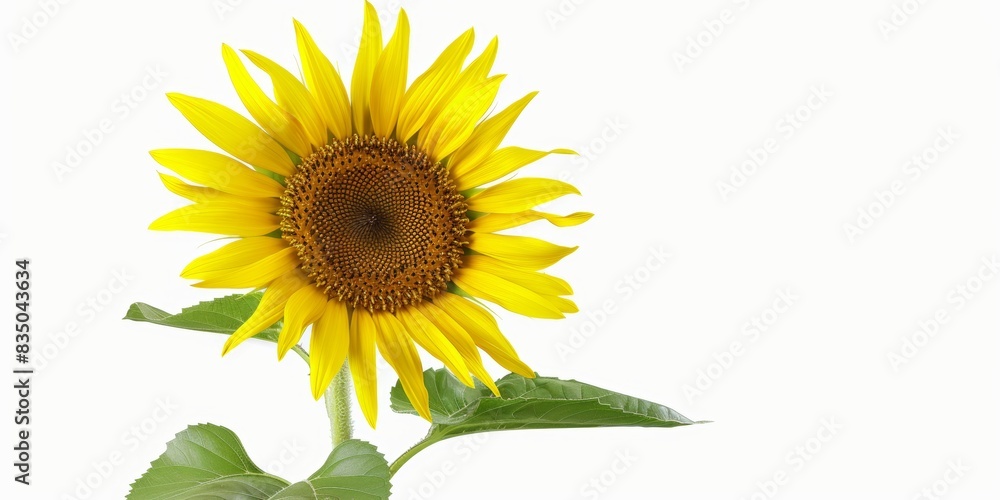 Vibrant sunflower isolated on white background for clean design Vibrant sunflower isolated on white background for clean design
