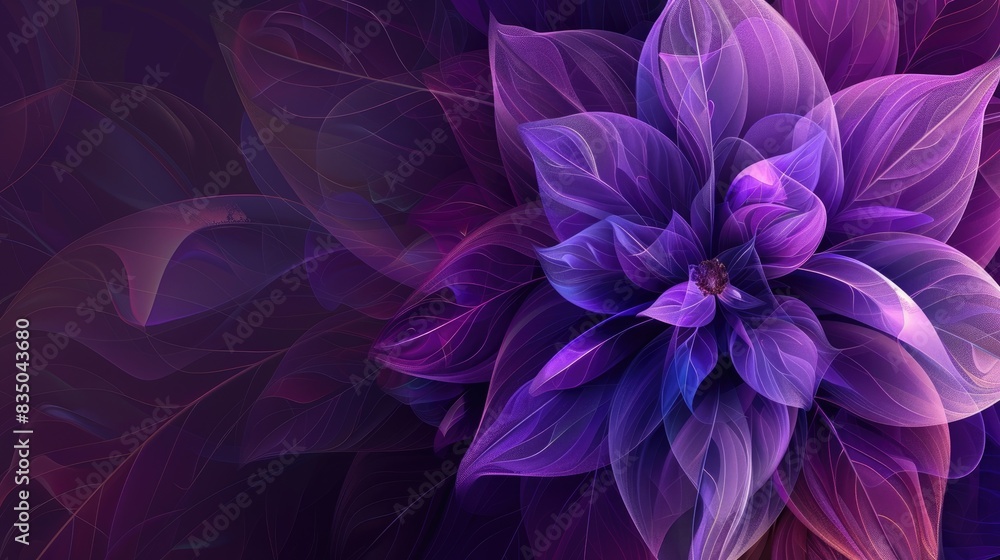 Round abstract background with a purple flower motif Round abstract background with a purple flower motif