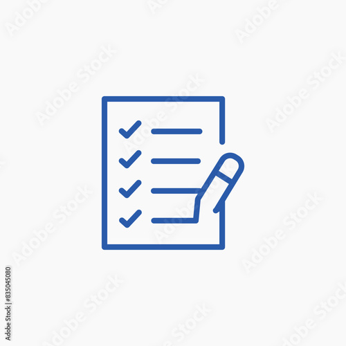 clipboard check list pen icon