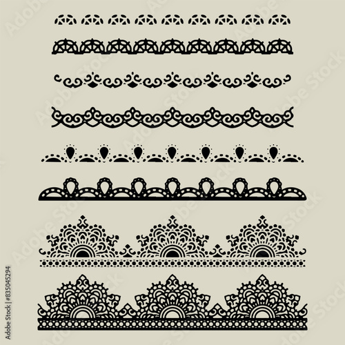 Bordes ilustrados recursos gráficos vector encaje lencería pincel