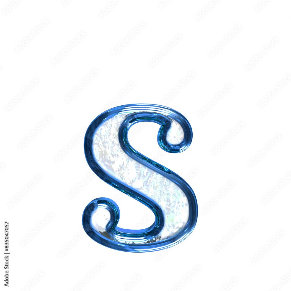 Ice symbol in a blue frame. letter s Ice symbol in a blue frame. letter s