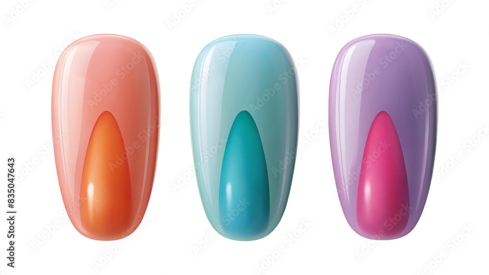 A row of colorful nails in various shapes and sizes A row of colorful nails in various shapes and sizes