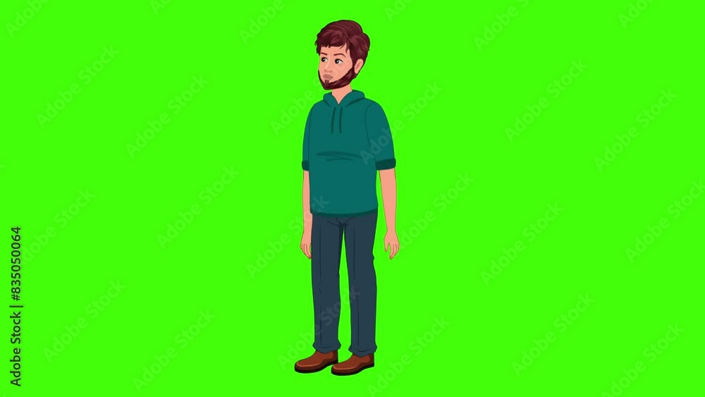 Man Doing Stand Movement On Green Screen Man Doing Stand Movement On Green Screen